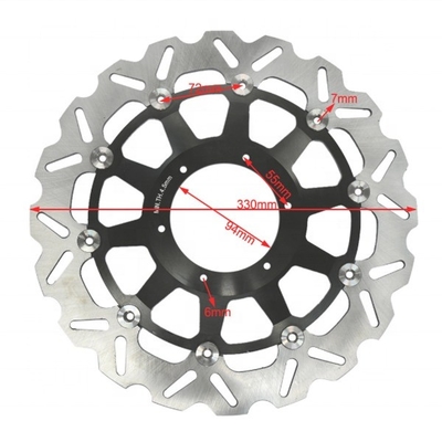 6 Mounting Hole 330MM Stainless Steel Motorcycle Floating Brake Disc Rotor for Honda CBR929 RR CBR954 RR and Performance