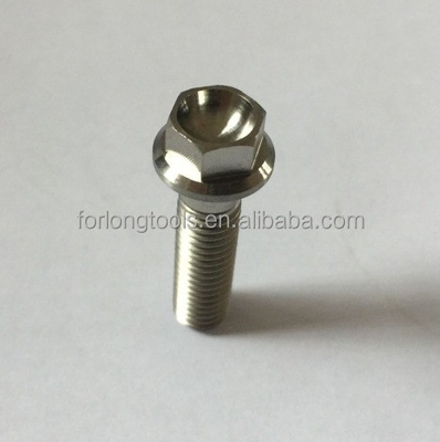 Natural Finish GR5 Grade Titanium Bolt M8 x1.25x 32MM 12 Point Flange Bolt for Chemical Plants