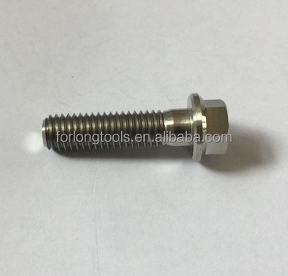 Natural Finish GR5 Grade Titanium Bolt M8 x1.25x 32MM 12 Point Flange Bolt for Chemical Plants