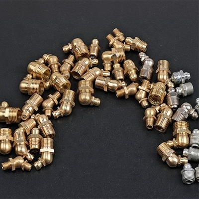 High Temperature Resistant Brass M8 M10 M6 5/16-24 1/4-19 1/4-28 Grease Zerk Nipple Fitting for Industrial Applications