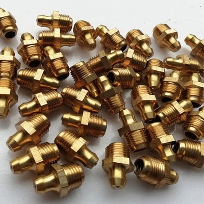 High Temperature Resistant Brass M8 M10 M6 5/16-24 1/4-19 1/4-28 Grease Zerk Nipple Fitting for Industrial Applications