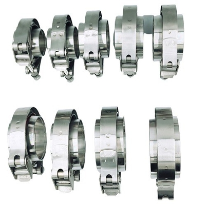 Universal Car Exhaust Down Pipe 2&quot; Stainless Steel 304 V Band Clamp with 2 Flange Easy to Install and Durable