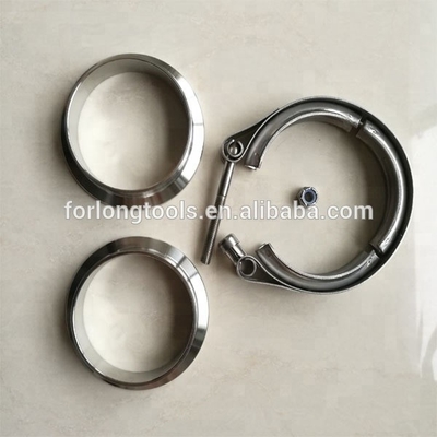 Universal Car Exhaust Down Pipe 2&quot; Stainless Steel 304 V Band Clamp with 2 Flange Easy to Install and Durable