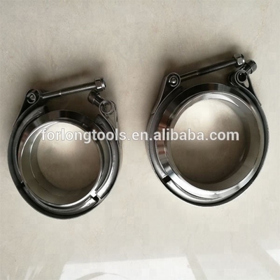 Universal Car Exhaust Down Pipe 2&quot; Stainless Steel 304 V Band Clamp with 2 Flange Easy to Install and Durable