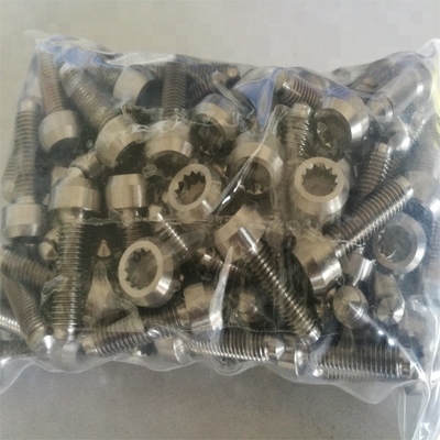 Easy-to-Install and Durable M7 * 24mm Titanium Split Rim Bolts for BBS DIN Standard Natural Finish