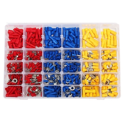 480pcs Insulated Terminals Electrical Crimp Connector Butt Spade Ring Fork Terminal Set Kit With Case for Year Universal