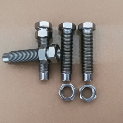 DIN Standard and Titanium Bolt 7/16&quot;-20 With 9/16&quot; Hex Nut for 1-1/8&quot; Torsion Stop Natural Finish
