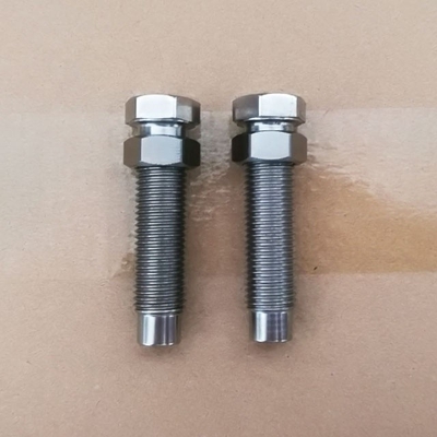 DIN Standard and Titanium Bolt 7/16&quot;-20 With 9/16&quot; Hex Nut for 1-1/8&quot; Torsion Stop Natural Finish
