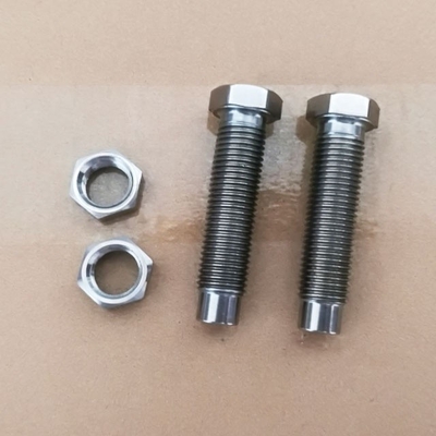 DIN Standard and Titanium Bolt 7/16&quot;-20 With 9/16&quot; Hex Nut for 1-1/8&quot; Torsion Stop Natural Finish
