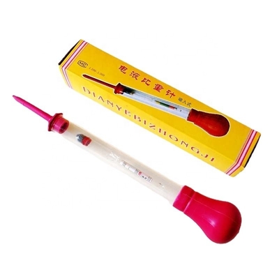 Black and Red 330mm/13&quot; Glass Rubber Pipe Length Car Battery Hydrometer for Speedy Detection of Acid Water Electrolyte