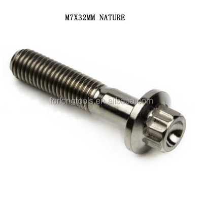 6AL-4V GR5 DIN Standard M7*32 12 Point Flange Head Titanium Split Rim Bolt for BBS and Durable Design