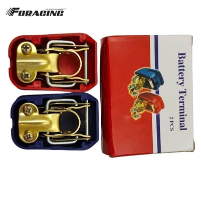 Clamping Down Copper-Zin Plated Battery Switch Terminal 4-6 AWG Gauge Input for Car Boat Steel and Brasses