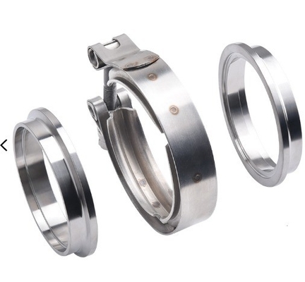 1.5-6.0 Universal 304 Stainless V Band Exhaust Clamps With Female Male Flange Kit Year Universal Universal