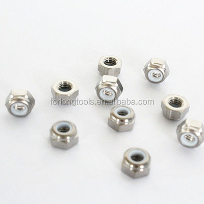 Titanium Alloy M6x1.25 Hex Flange Head Lock Nuts with Universal Finish and Nylon Insert meeting DIN Standard Requirements