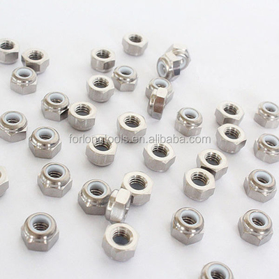 Titanium Alloy M6x1.25 Hex Flange Head Lock Nuts with Universal Finish and Nylon Insert meeting DIN Standard Requirements