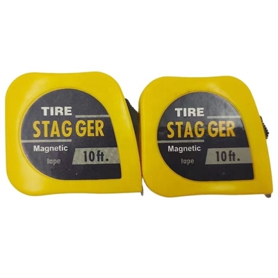 Custom Logo Steel Racing Tire Stagger Tape Measure 10 Feet * 1/4&quot; Steel Blade Material Magnetic Tools Yellow for Benefit