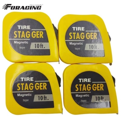 Custom Logo Steel Racing Tire Stagger Tape Measure 10 Feet * 1/4&quot; Steel Blade Material Magnetic Tools Yellow for Benefit