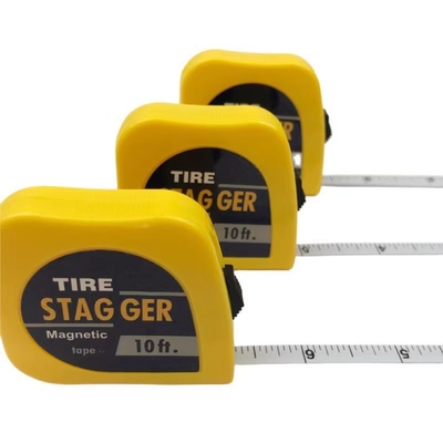 Yellow 10 Feet Magnetic Racing Tire Stagger Tape Measure 1/4&quot; Blade Width for Precision Measurement in Imperial Inch
