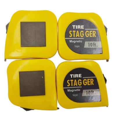 Yellow 10 Feet Magnetic Racing Tire Stagger Tape Measure 1/4&quot; Blade Width for Precision Measurement in Imperial Inch