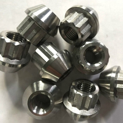 DIN Standard Plain Finish Titanium Flange Nuts for 1/2-20 Threaded Wheel Fastening Component