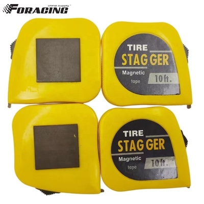 Professional 10 Feet Magnetic Racing Tire Stagger Tape Measure with 1/4&quot; Wide Blade and Yellow Tap