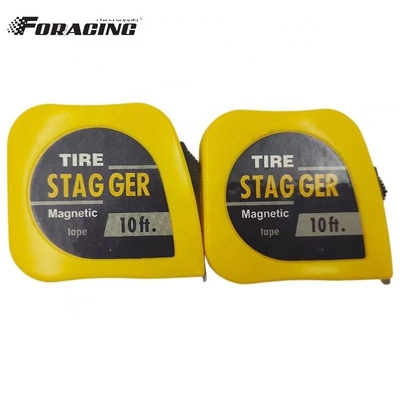 10 FT Steel Blade Racing Tire Stagger Tape Measure with Magnetic Back and Chrome Plated Finish Custom Logo