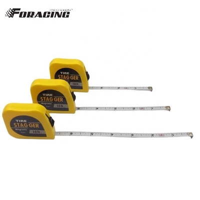 10 FT Steel Blade Racing Tire Stagger Tape Measure with Magnetic Back and Chrome Plated Finish Custom Logo
