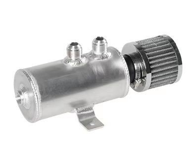 Universal 750ML Oil Catch Can Reservoir Tank Polished Aluminum W/ Breather Filter Baffled AN10 for Unmatched Performance