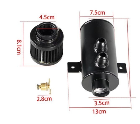 Universal 750ML Oil Catch Can Reservoir Tank Polished Aluminum W/ Breather Filter Baffled AN10 for Unmatched Performance