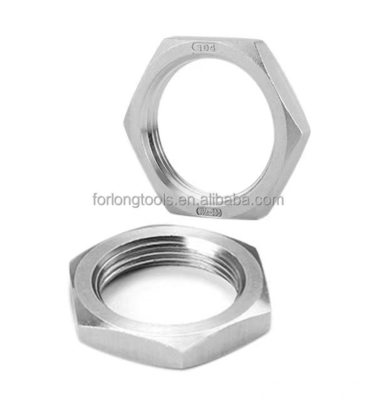 7/16-20 Hex Jam Nut Thin Nut Stainless Steel Hexagon Natural Finish for Wide Range of Applications