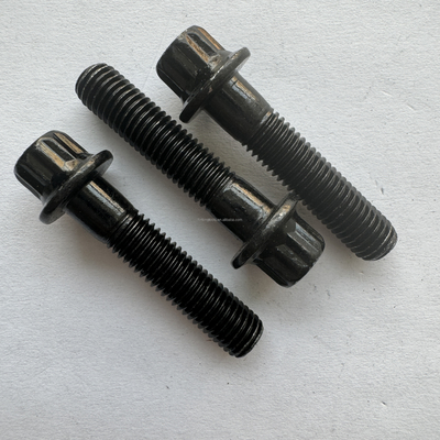 DIN Standard Silver Finish M7x 32MM LENGTH Steel 12 PT Flange Head Bolts in Black for Automotive Industry Applications