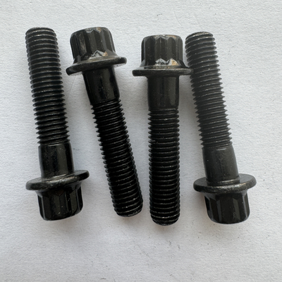 DIN Standard Silver Finish M7x 32MM LENGTH Steel 12 PT Flange Head Bolts in Black for Automotive Industry Applications
