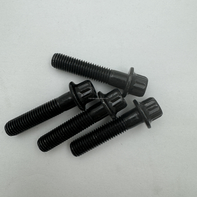 Silver DIN Standard Steel 12 PT Flange Head Bolts M7x 32MM LENGTH in Black