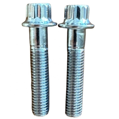 Power Generation Industry Titanium Bolt M8 x 1.25 x 32mm 12 Point Flange with DIN Standard and Silver Finish