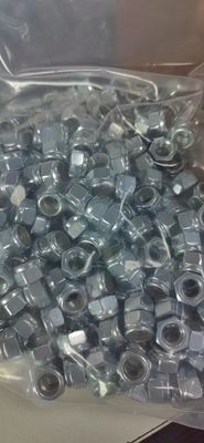 Slivery Finish DIN Standard M7 x 32 12 PT Bolt and M7 Nylon Lock Nut for BBS Wheels in Steel Finish ZINC