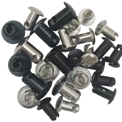 Universal 7/16&quot; Aluminum Dzus Button Dome Head Quarter Turn Fasteners .500 Black Universal .500&quot; Grip with Material