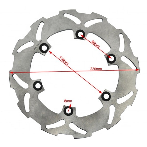 220mm OD Fixed Rear Brake Disc Rotor for Yamaha TT 250 YZF R6 600 YZF R1 1000 Smooth Braking and Consistent Performance