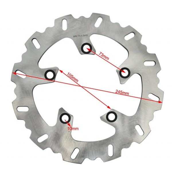 245mm Thickness Rear Brake Disc Rotor for Yamaha FZ6 600 FZ6 Fazer 600 Road Motorcycle Made of Durable Stainless Steel