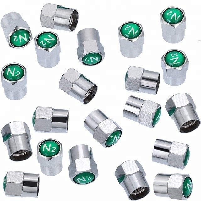 Standard OE NO. Metal Brass Tire Valve Stem Caps N2 Nitrogen Dust Proof Valve Covers for Auto Car Purpose Replace/Repair