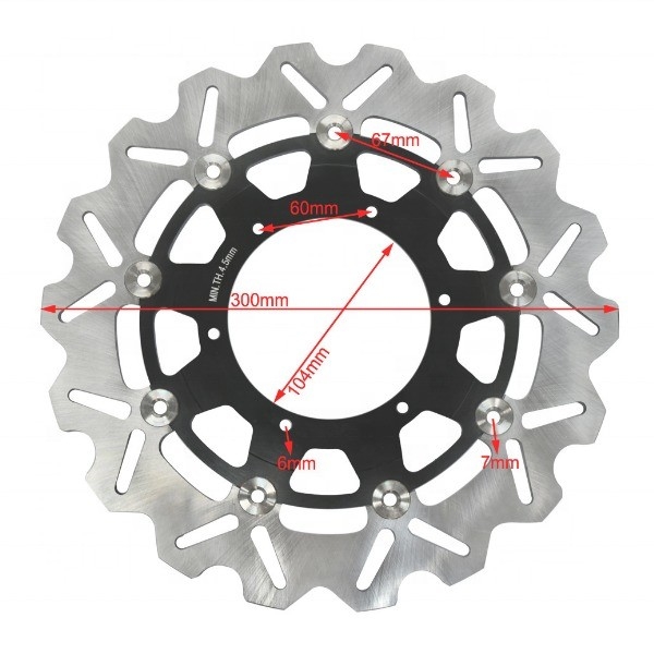 105mm ID 300MM Stainless Steel Motorcycle Floating Brake Disc for BMW F 650 F 650 CS F 650 GS 4.5mm Thickness and Braking