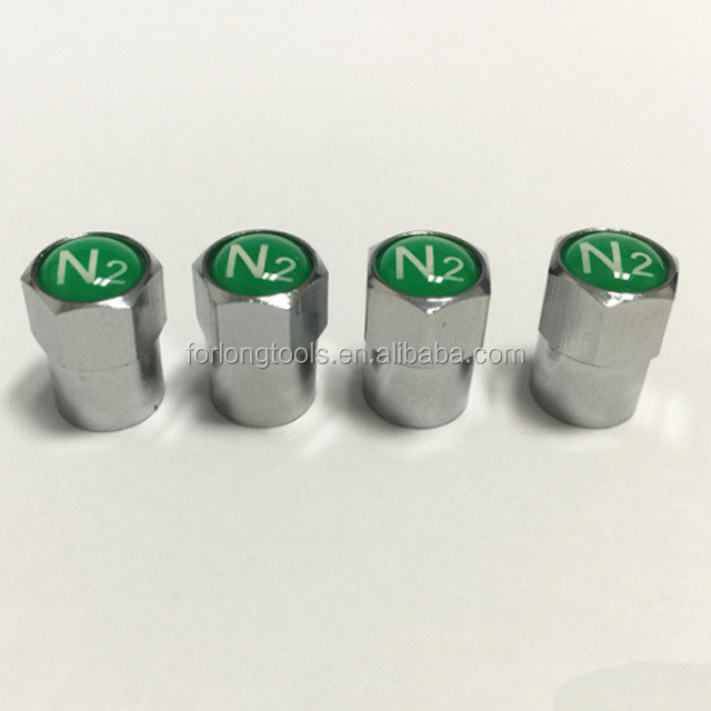 Universal Car Black N2 Nitrogen Logo Seal Chrome-Plated Brass Tire Valve Stem Caps for Optimal Fuel Efficiency and Safety