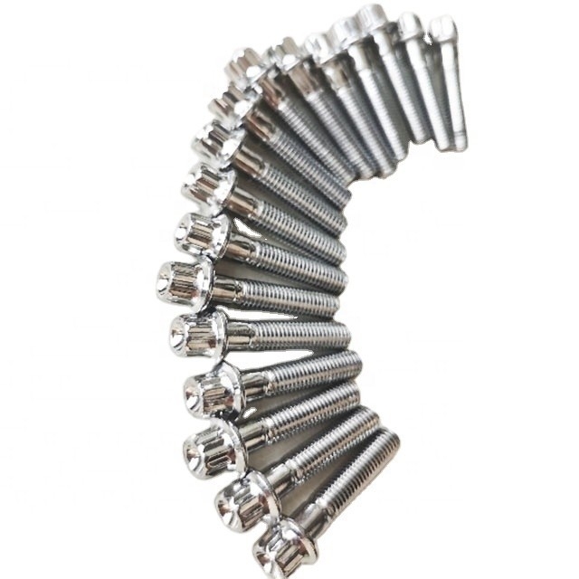 Universal Year M7*32mm 12 Point Chrome Wheel Hardware Bolts for Universal Cars Steel and Chrome Plated