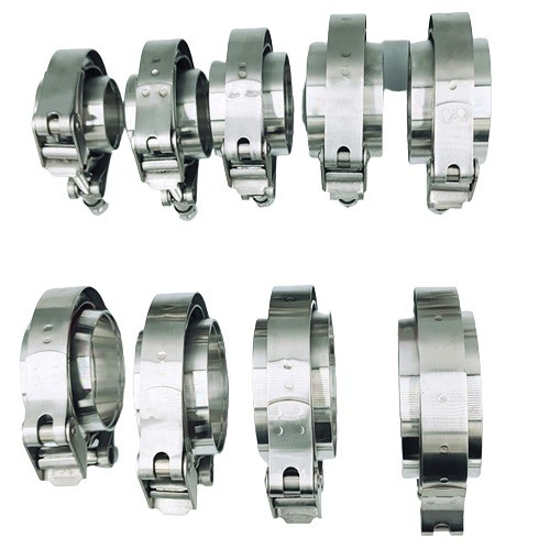 Universal Car Exhaust Down Pipe 2&quot; Stainless Steel 304 V Band Clamp with 2 Flange Easy to Install and Durable