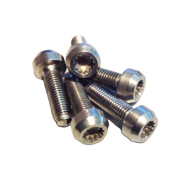 Easy-to-Install and Durable M7 * 24mm Titanium Split Rim Bolts for BBS DIN Standard Natural Finish