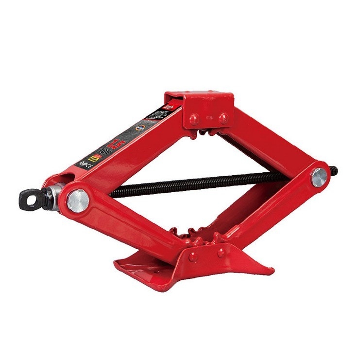 Red 1.5 Ton Scissor Jack for Car Repair Max Height 385mm Minimum Height 105mm Support Manual Mechanical Jack Auto Repair Tool