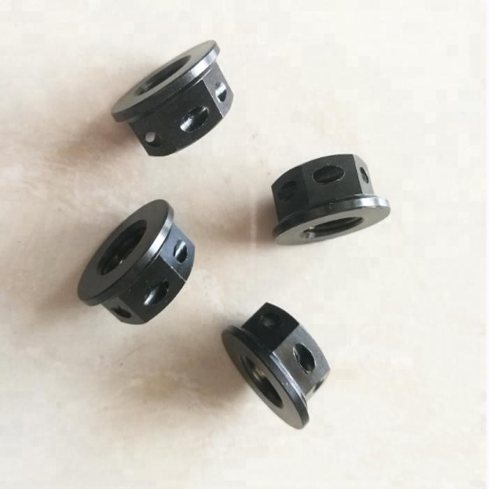 Corrosion-Resistant PVD Finish M10 X 1.25 Black Titanium Hex Flange Nuts Drilled for Lock Wire DIN Standard