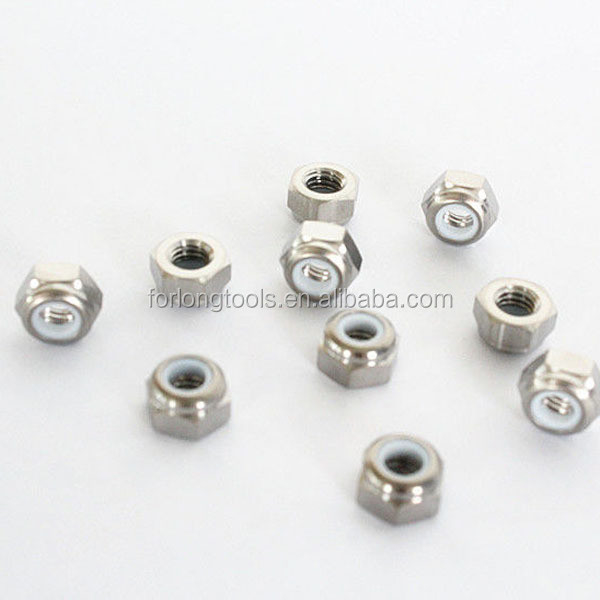 Titanium Alloy M6x1.25 Hex Flange Head Lock Nuts with Universal Finish and Nylon Insert meeting DIN Standard Requirements