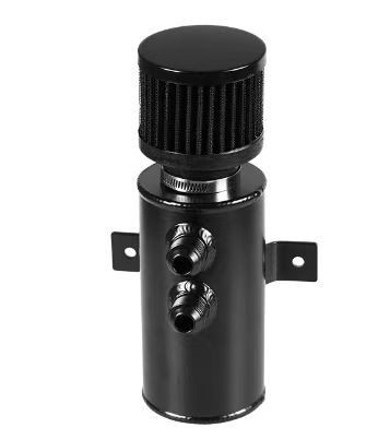 Universal 750ML Oil Catch Can Reservoir Tank Polished Aluminum W/ Breather Filter Baffled AN10 for Unmatched Performance