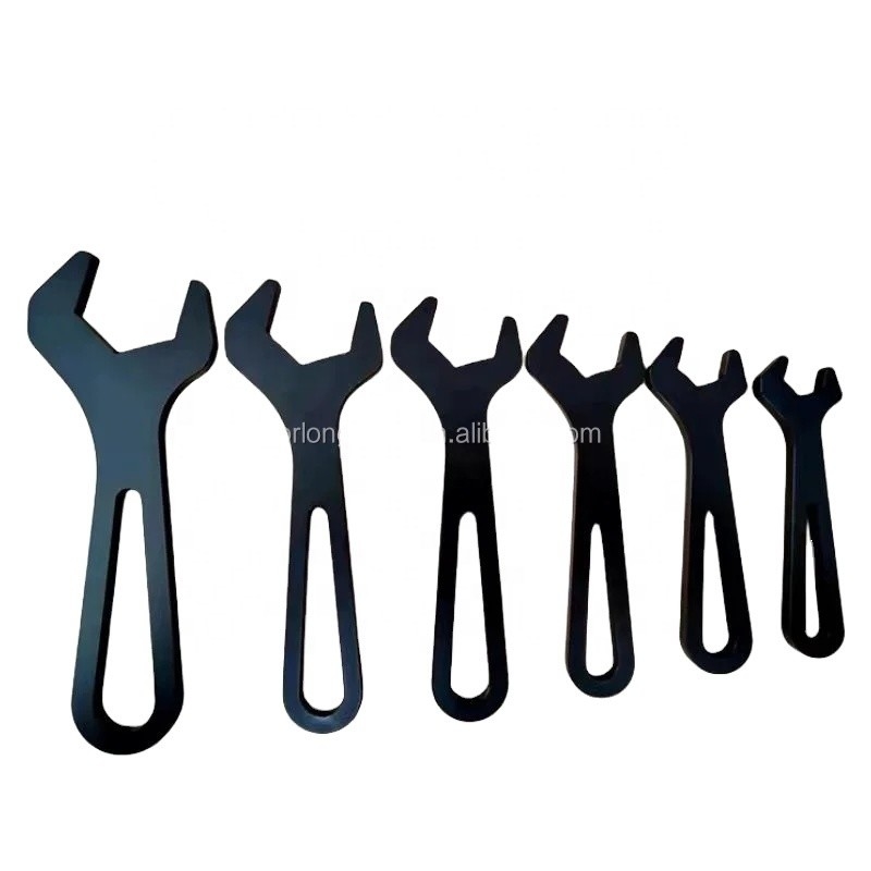 Universal Black Racing AN Fitting Wrench AN Spanner for Sprint Car Tool Sets An4-An16 6PCS One Kit Lightweight Aluminum